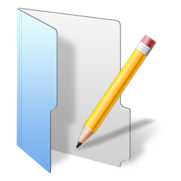 Folder Blue Pencil Icon 256x256 png